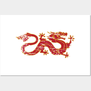 Dragon Banner Distressed. Posters and Art